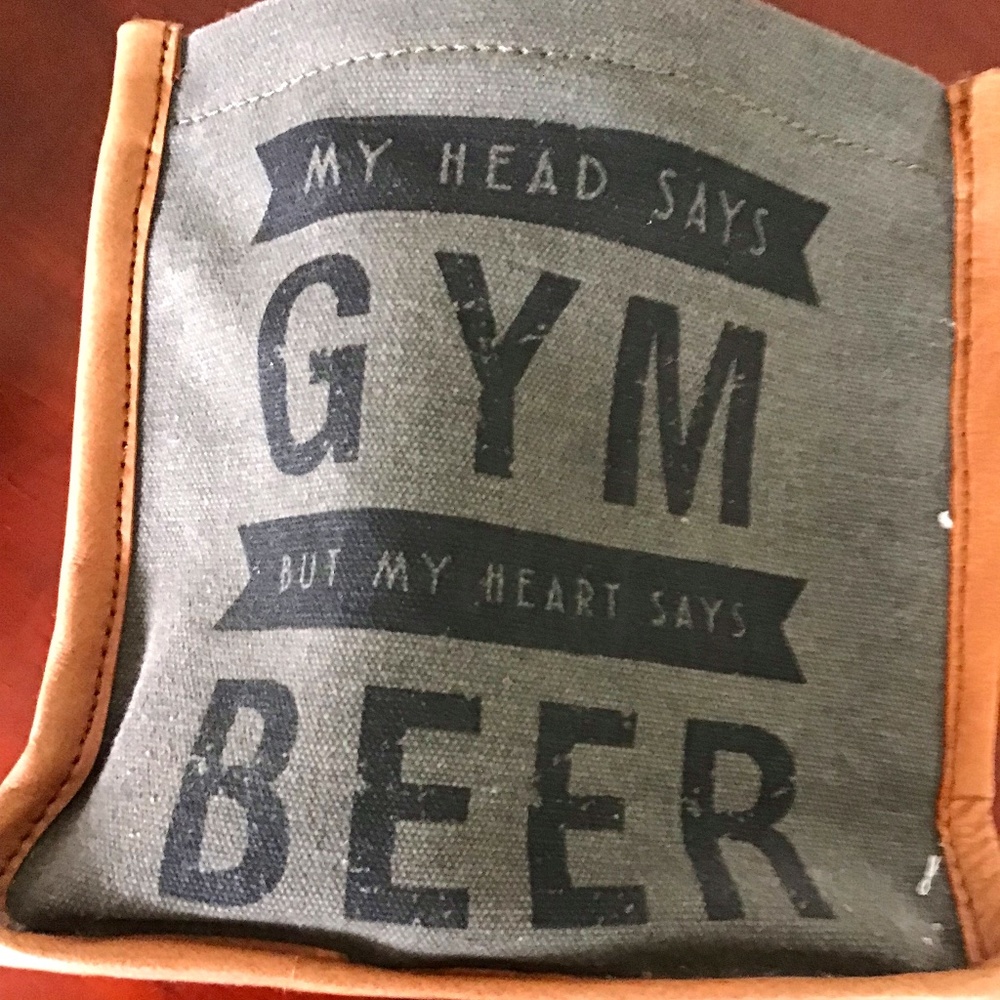 Six Pack- Perfect Beer Bottle Canvas Carrier with Cute Print Label